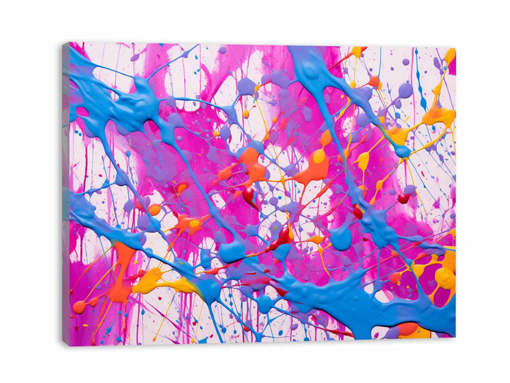 Blue Purple Dripping Color Painting 