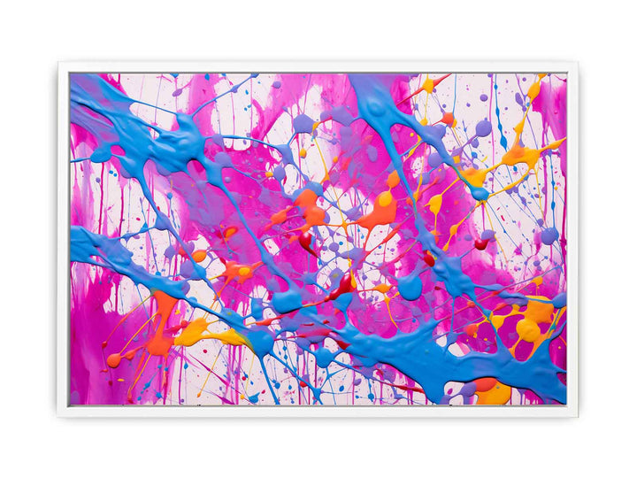 Blue Purple Dripping Color Painting  Canvas Print
