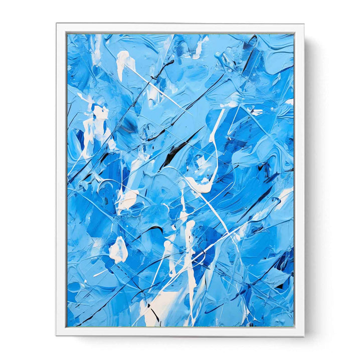 Green Art Dripping Color Painting Framed Print