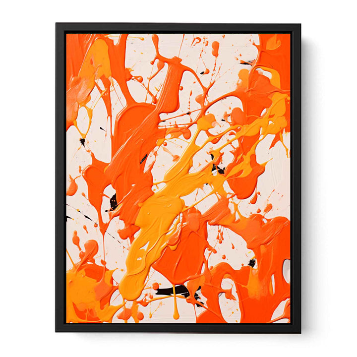 Orange Art Dripping Color Painting  Canvas Print