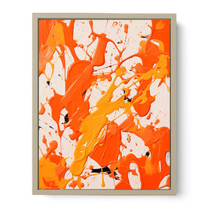 Orange Art Dripping Color Painting  Art Print
