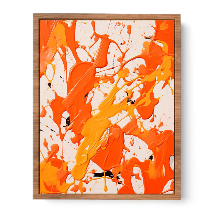 Orange Art Dripping Color Painting  
