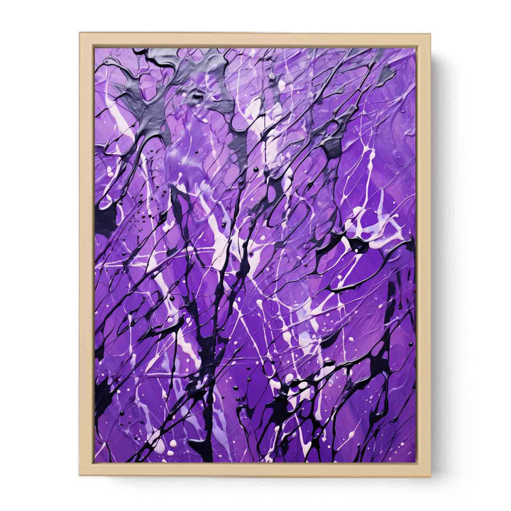 Purple Art Dripping Color Painting  Streched canvas