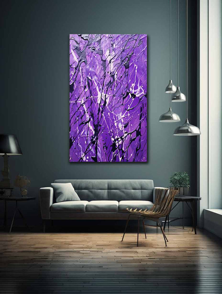 Purple Art Dripping Color Painting 