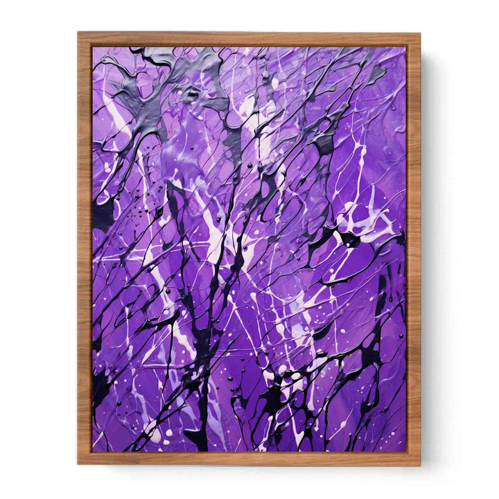 Purple Art Dripping Color Painting  