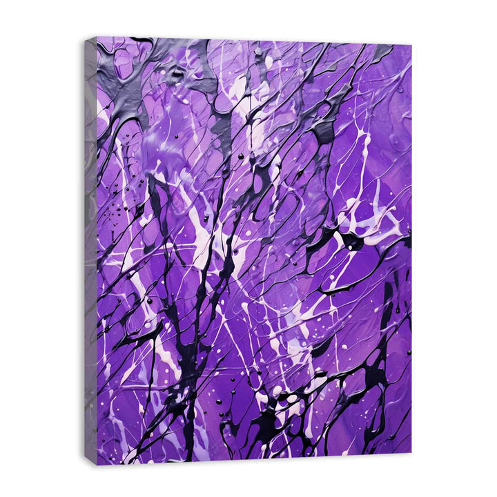 Purple Art Dripping Color Painting 