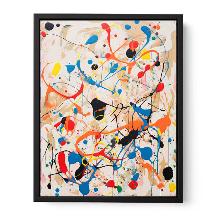 White Art Dripping Color Painting 