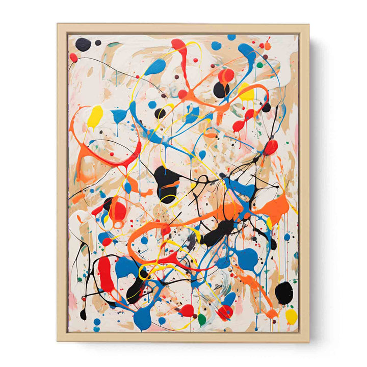 White Art Dripping Color Painting  Poster