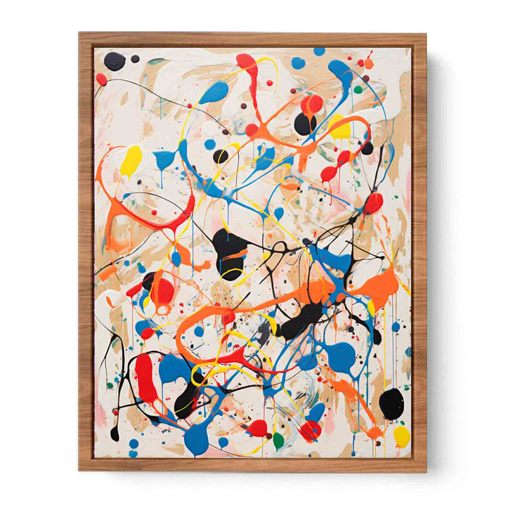 White Art Dripping Color Painting  