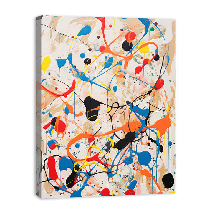 White Art Dripping Color Painting 
