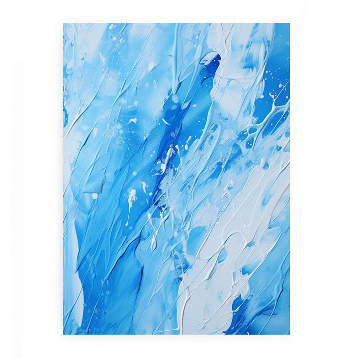 Blue White Drip Painting