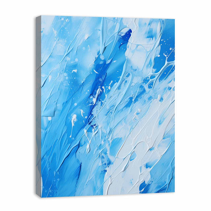 Blue White Drip Painting