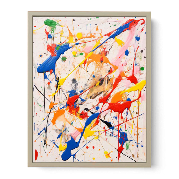 Multicolor Drip Painting   Art Print