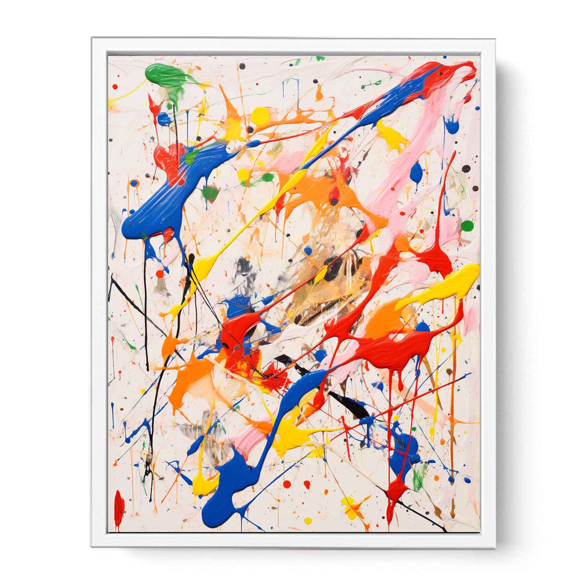 Multicolor Drip Painting  Framed Print