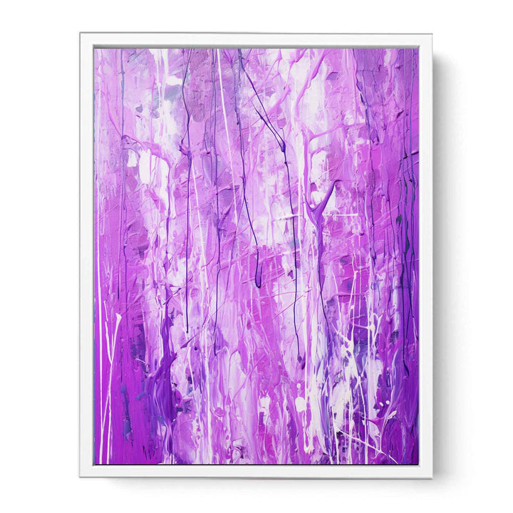 Purple Drip Painting  Framed Print