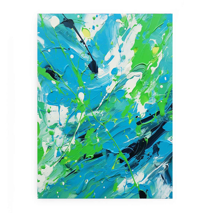 Green Blue  Drip  Painting