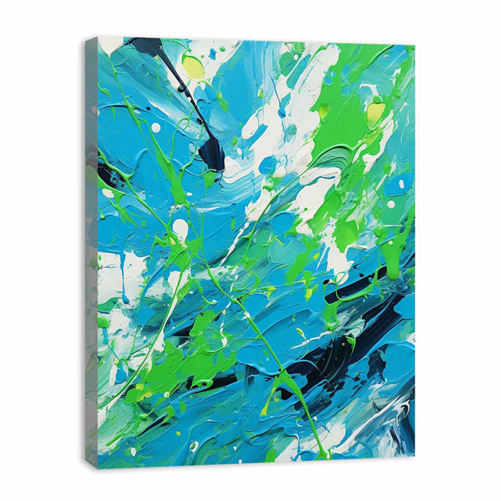 Green Blue  Drip  Painting