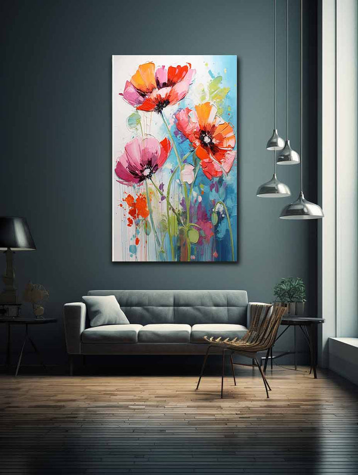 Flower Dripping Color Painting 