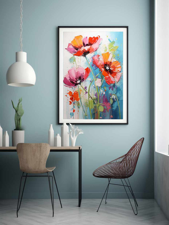 Flower Dripping Color Painting 