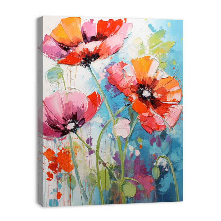 Flower Dripping Color Painting 