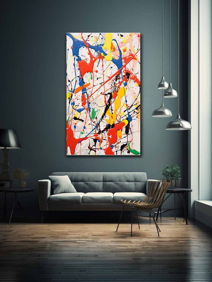 White Dripping Color Painting 