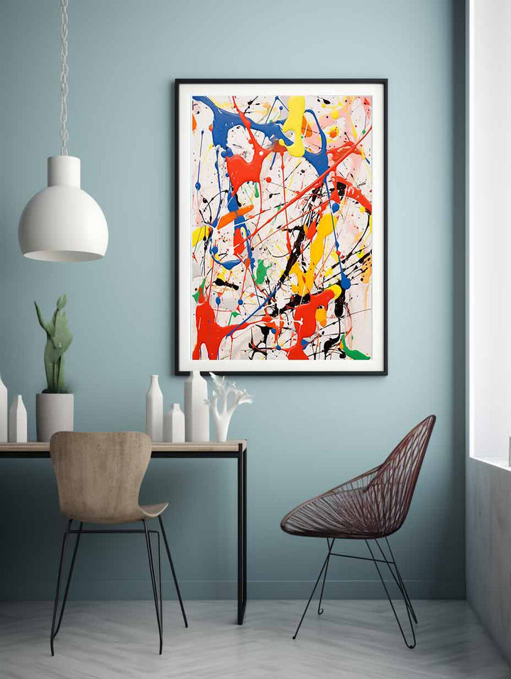 White Dripping Color Painting 