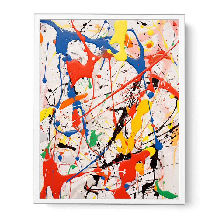 White Dripping Color Painting  Canvas Print