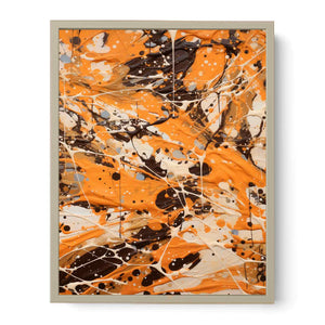 Brown  Drip  Painting  Art Print