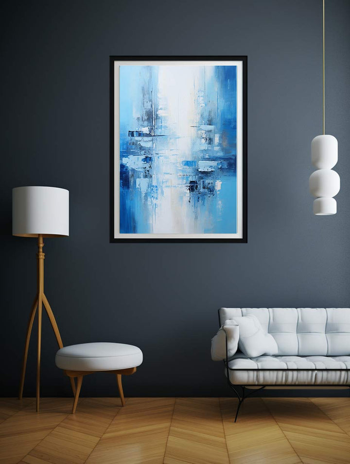 Knife Art Abstract Blue Painting 