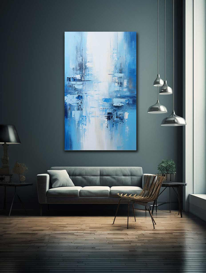 Knife Art Abstract Blue Painting 