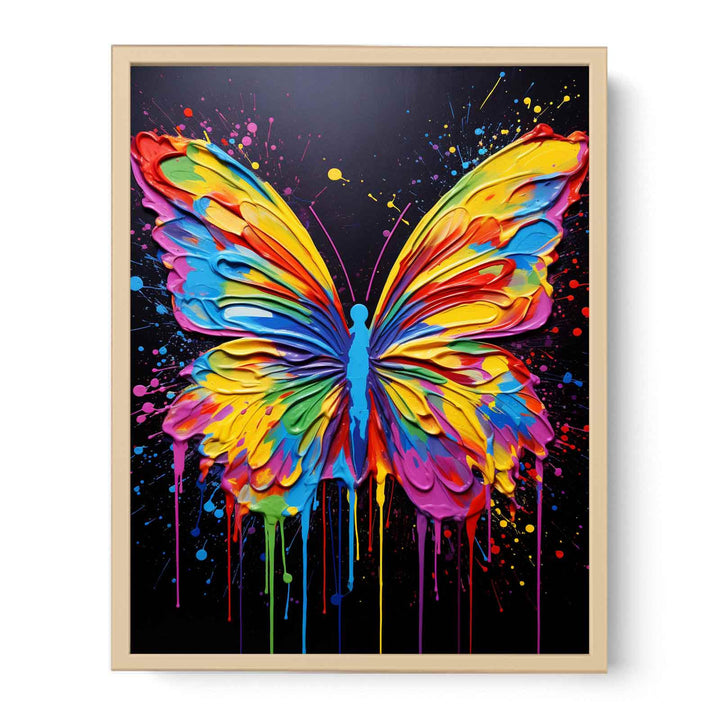 Painting Butterfly Color Drips   Poster