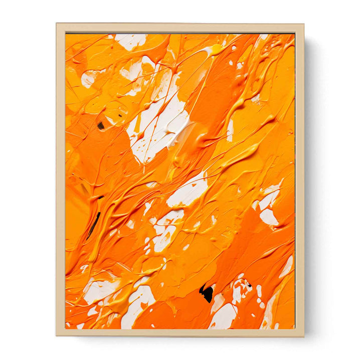 Orange Dripping Color Painting  Poster