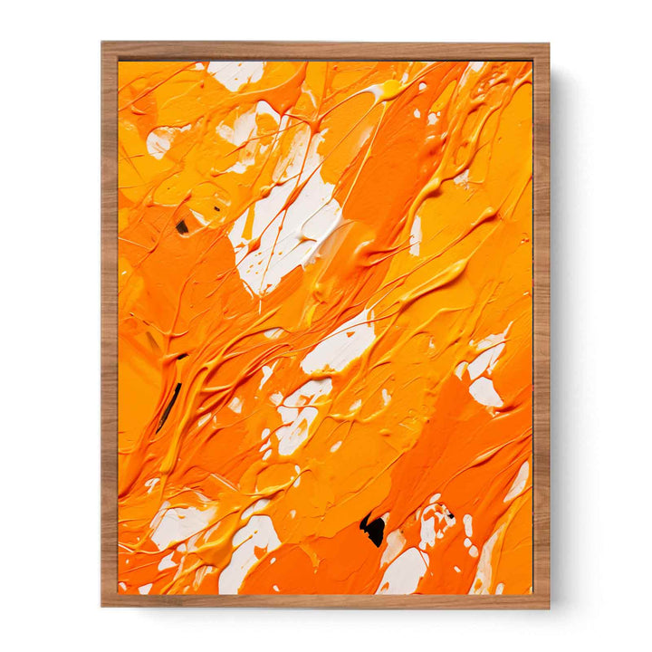 Orange Dripping Color Painting 