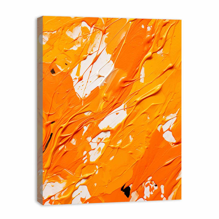 Orange Dripping Color Painting 