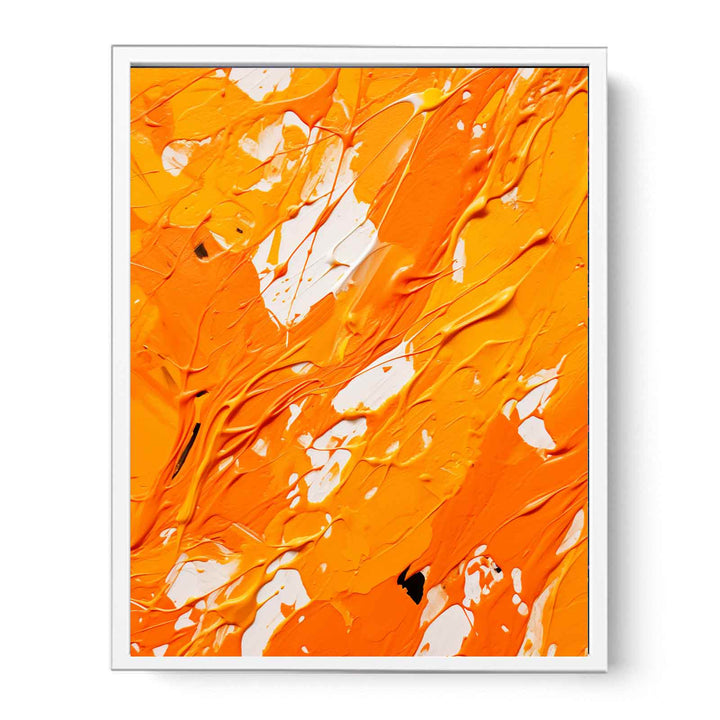 Orange Dripping Color Painting  Canvas Print