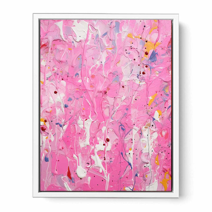 Pink  Drip  Painting Framed Print