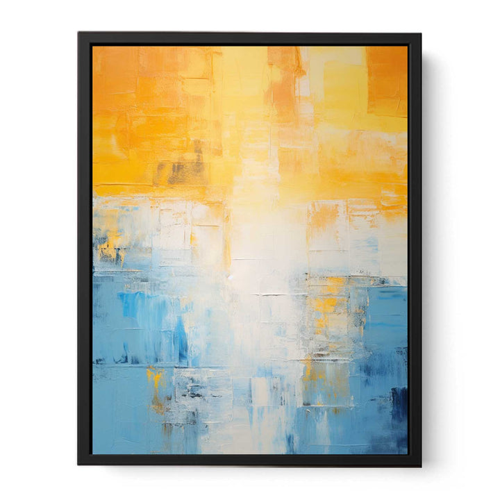 Yellow Blue Abstract Painting  Canvas Print