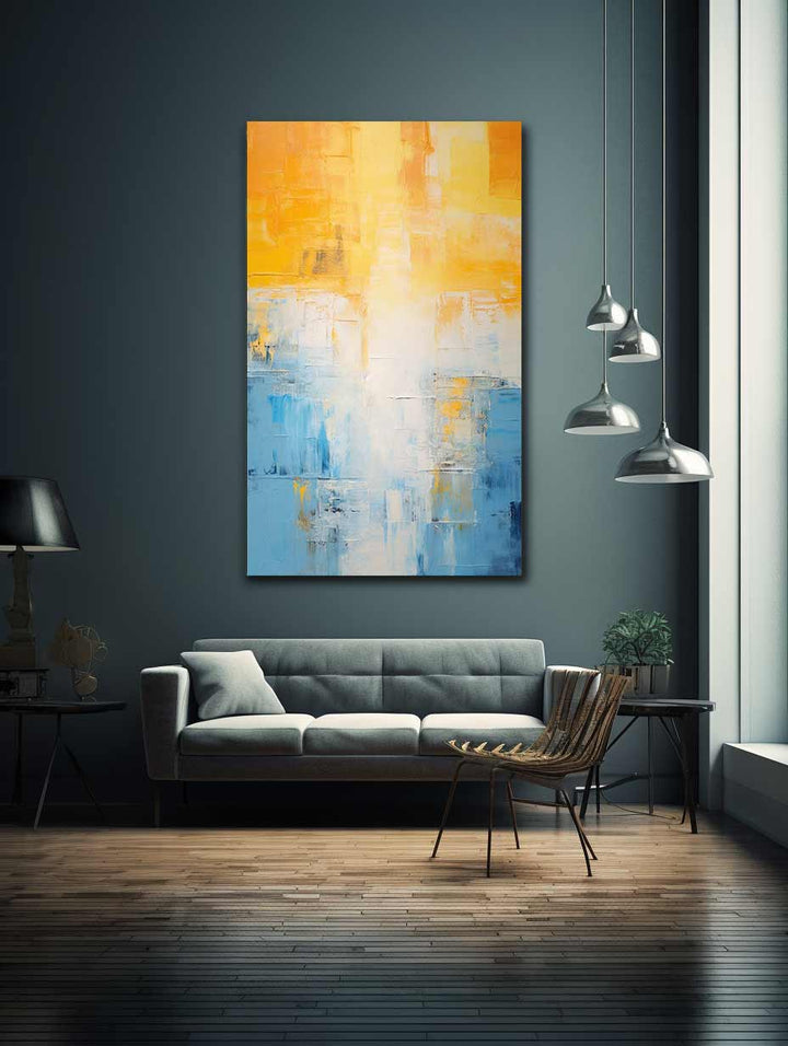 Yellow Blue Abstract Painting