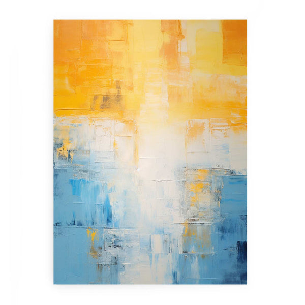 Yellow Blue Abstract Painting