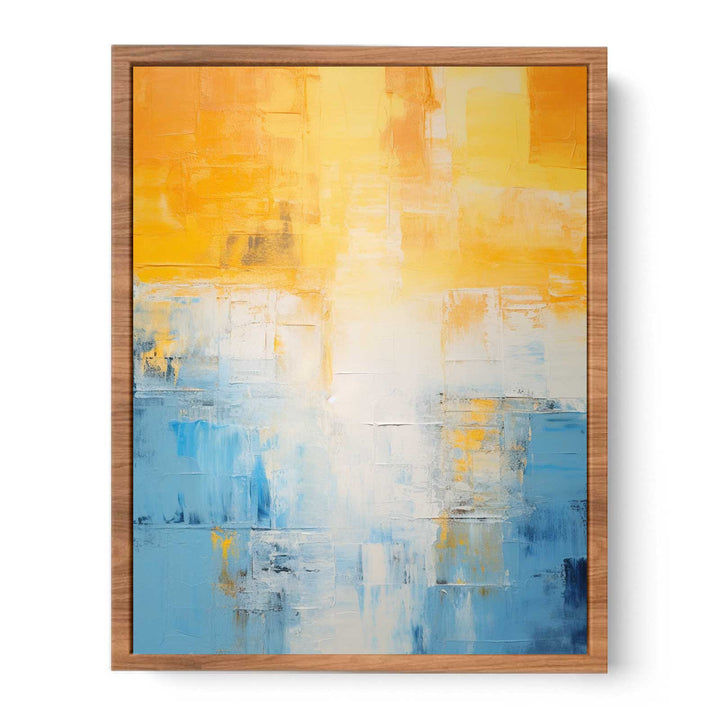 Yellow Blue Abstract Painting Poster