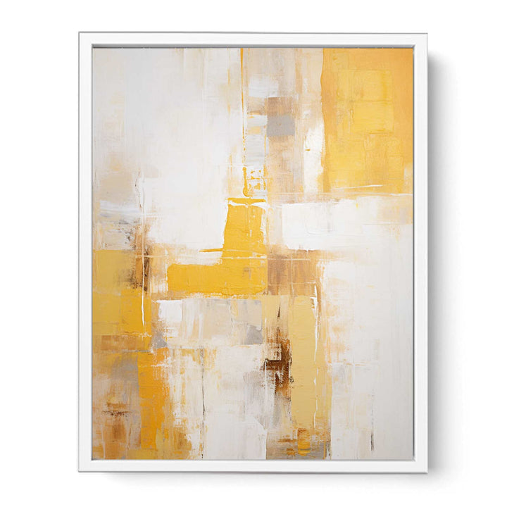 Yellow Grey Art Painting  Framed Print