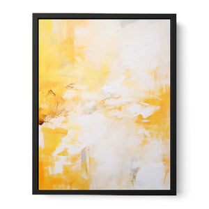 White Yellow Abstract Painting  Canvas Print