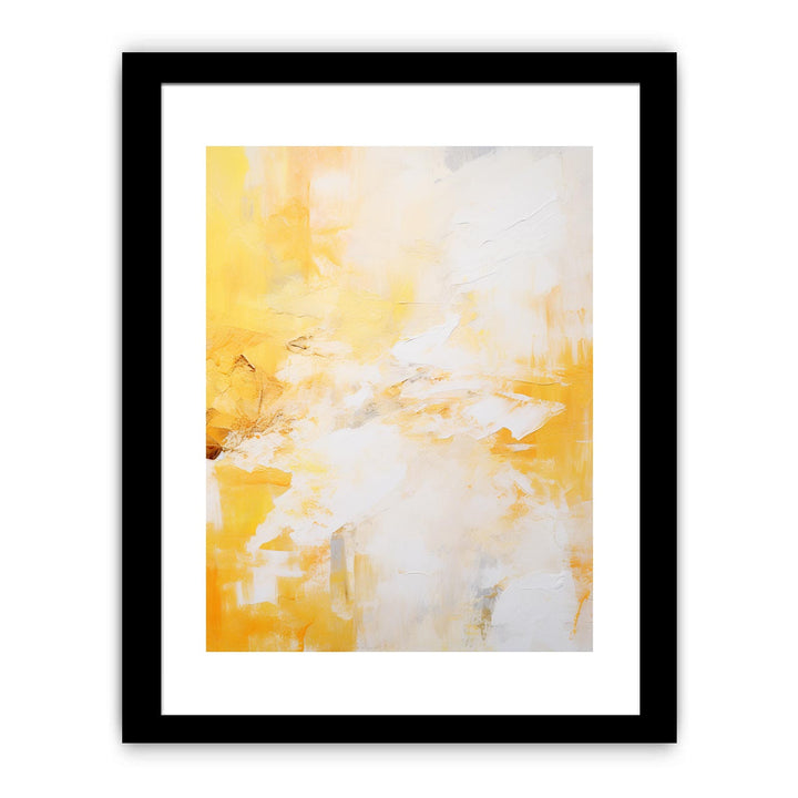 White Yellow Abstract Painting Framed Print