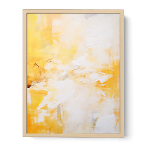 White Yellow Abstract Painting  Streched canvas