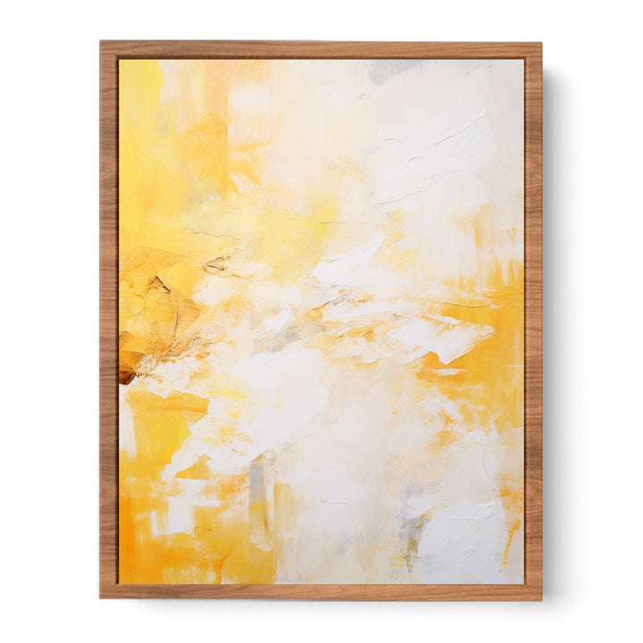White Yellow Abstract Painting Poster