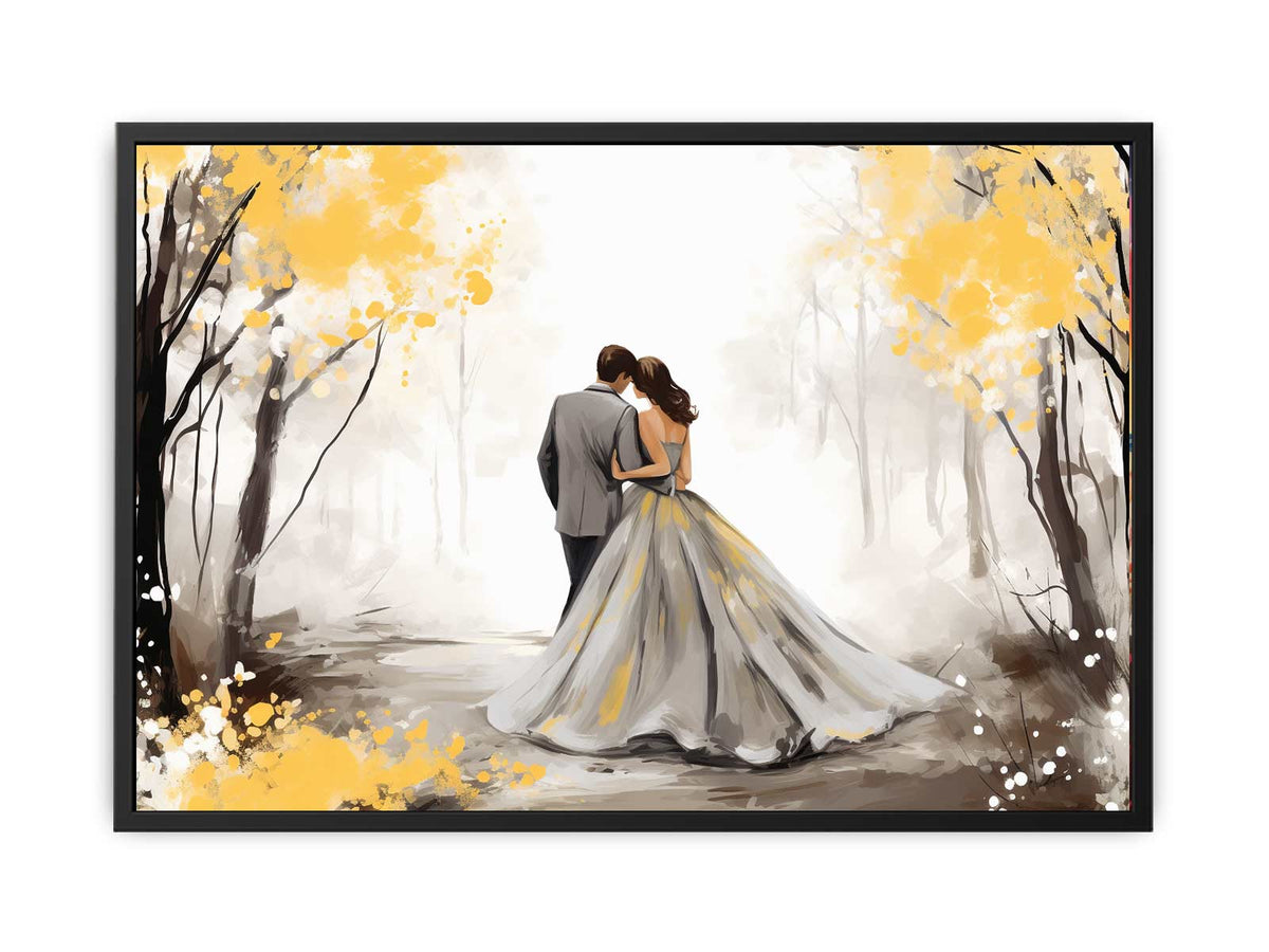 Golden Fall Love Art  Canvas Print