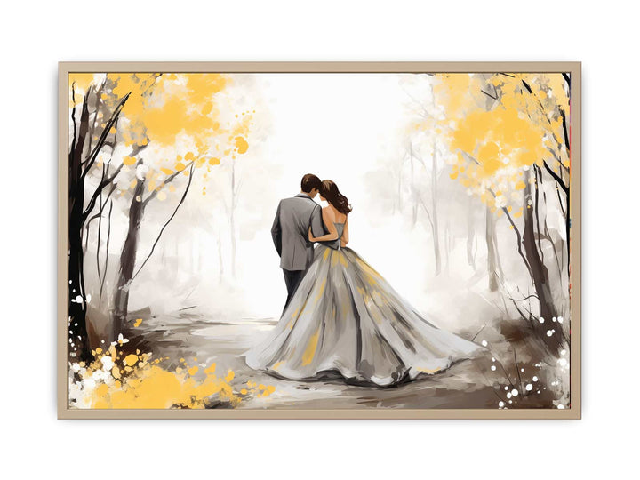Golden Fall Love Art  Art Print
