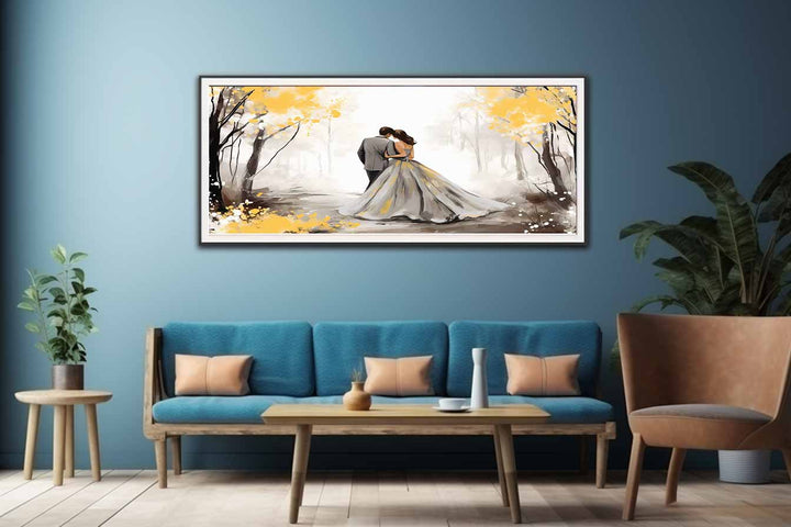 Golden Fall Love Art Painting