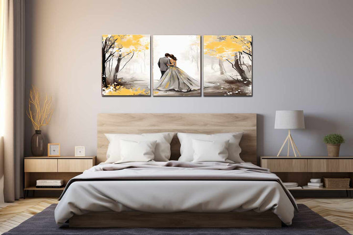 Golden Fall Love Art Painting