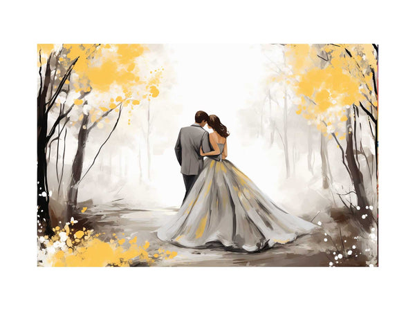 Golden Fall Love Art